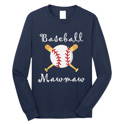 Baseball Mawmaw Grandsons Game Day Gifts To Cheer Grandma Long Sleeve Shirt