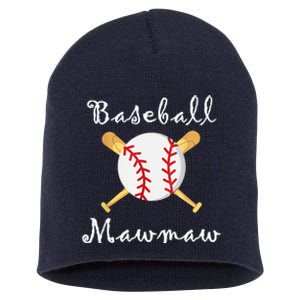 Baseball Mawmaw Grandsons Game Day Gifts To Cheer Grandma Short Acrylic Beanie