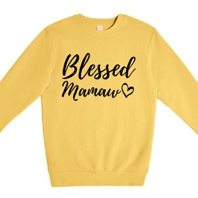 Blessed Mamaw Gift Christmas Family Matching Thanksgiving Gift Premium Crewneck Sweatshirt