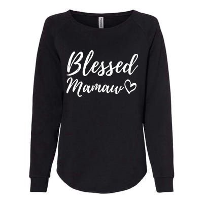 Blessed Mamaw Gift Christmas Family Matching Thanksgiving Gift Womens California Wash Sweatshirt