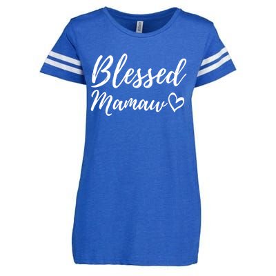 Blessed Mamaw Gift Christmas Family Matching Thanksgiving Gift Enza Ladies Jersey Football T-Shirt