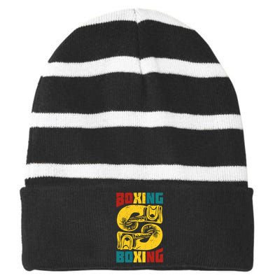 Boxing Meaningful Gift Striped Beanie with Solid Band