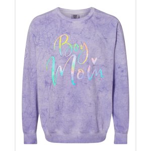 Boy Mom Gifts For Mother Mama Of Boy Tie Dye Colorblast Crewneck Sweatshirt