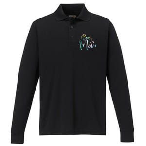 Boy Mom Gifts For Mother Mama Of Boy Tie Dye Performance Long Sleeve Polo