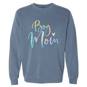 Boy Mom Gifts For Mother Mama Of Boy Tie Dye Garment-Dyed Sweatshirt