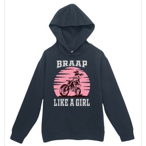 Braap Motorcycle Girl Motocross Dirt Bike Urban Pullover Hoodie