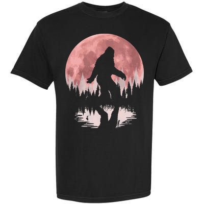 Bigfoot Moon Graphic Night Forest! Cool Sasquatch Garment-Dyed Heavyweight T-Shirt