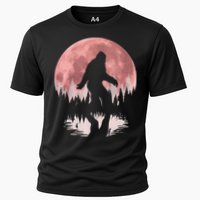Bigfoot Moon Graphic Night Forest! Cool Sasquatch Cooling Performance Crew T-Shirt