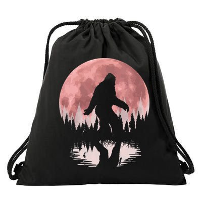 Bigfoot Moon Graphic Night Forest! Cool Sasquatch Drawstring Bag
