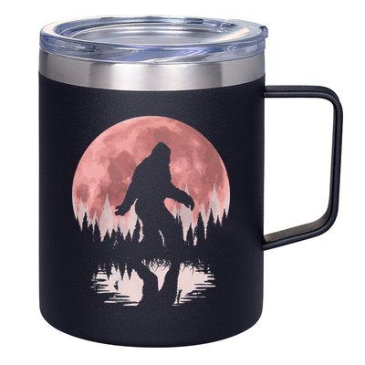 Bigfoot Moon Graphic Night Forest! Cool Sasquatch 12oz Stainless Steel Coffee Mug