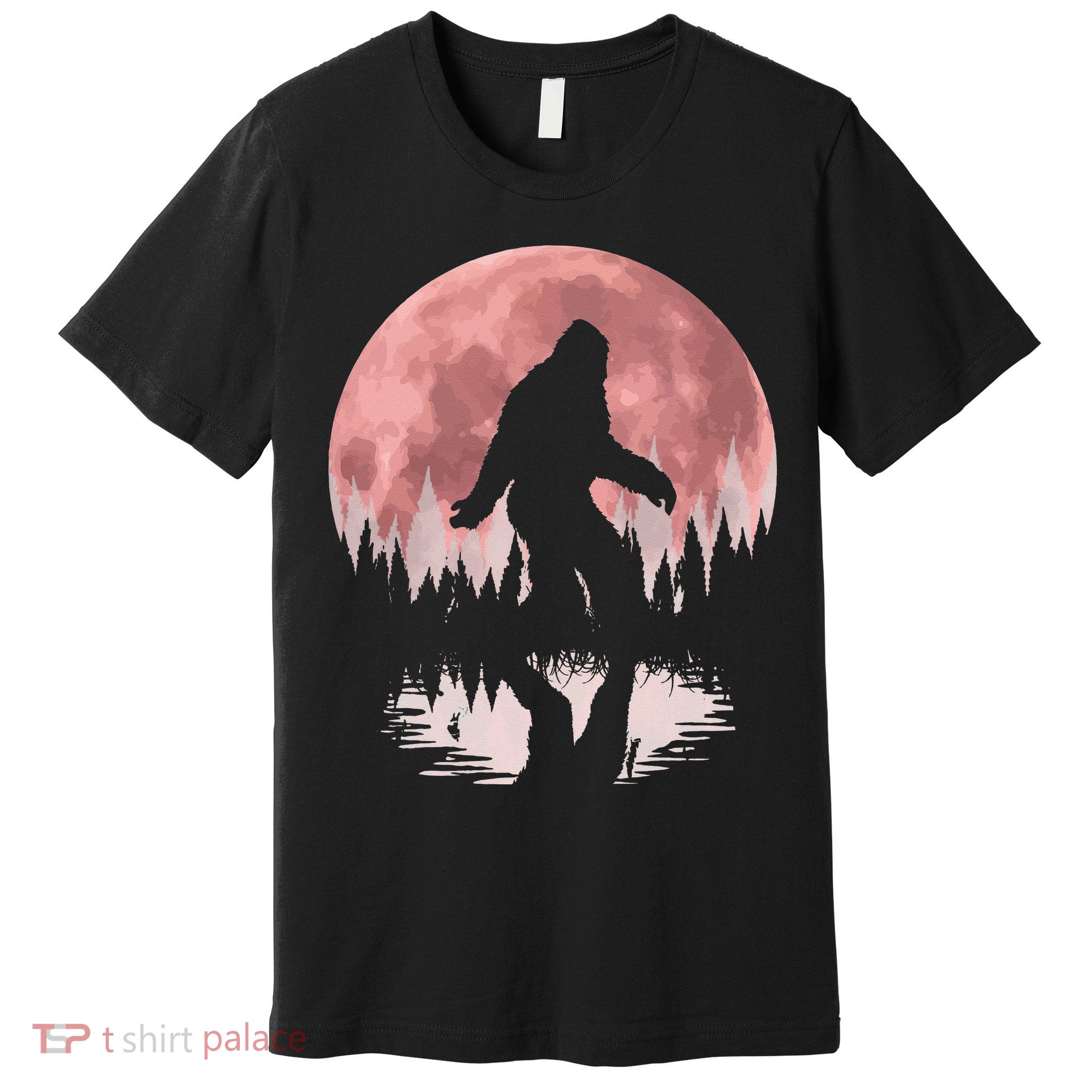 Bigfoot Moon Graphic Night Forest! Cool Sasquatch Premium T-Shirt
