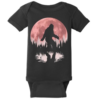 Bigfoot Moon Graphic Night Forest! Cool Sasquatch Baby Bodysuit