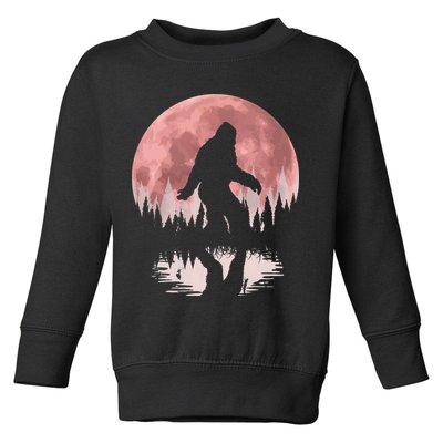 Bigfoot Moon Graphic Night Forest! Cool Sasquatch Toddler Sweatshirt