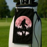 Bigfoot Moon Graphic Night Forest! Cool Sasquatch Golf Towel