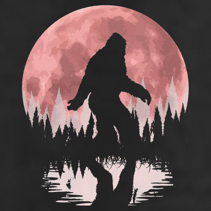 Bigfoot Moon Graphic Night Forest! Cool Sasquatch Golf Towel