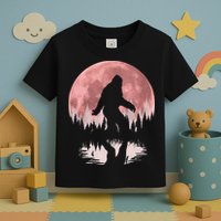 Bigfoot Moon Graphic Night Forest! Cool Sasquatch Toddler T-Shirt