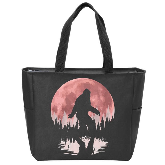 Bigfoot Moon Graphic Night Forest! Cool Sasquatch Zip Tote Bag