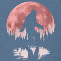 Bigfoot Moon Graphic Night Forest! Cool Sasquatch Garment-Dyed Sweatshirt