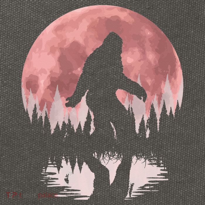 Bigfoot Moon Graphic Night Forest! Cool Sasquatch Cotton Canvas Backpack
