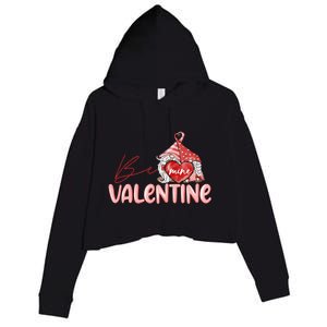 Be Mine Gnomes Happy Valentines Day Gnomes Couple Matching Crop Fleece Hoodie