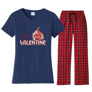 Be Mine Gnomes Happy Valentines Day Gnomes Couple Matching Women's Flannel Pajama Set