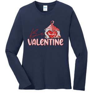 Be Mine Gnomes Happy Valentines Day Gnomes Couple Matching Ladies Long Sleeve Shirt