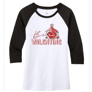 Be Mine Gnomes Happy Valentines Day Gnomes Couple Matching Women's Tri-Blend 3/4-Sleeve Raglan Shirt