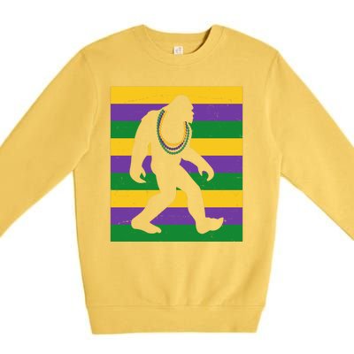 Bigfoot Mardi Gras Festive Premium Crewneck Sweatshirt