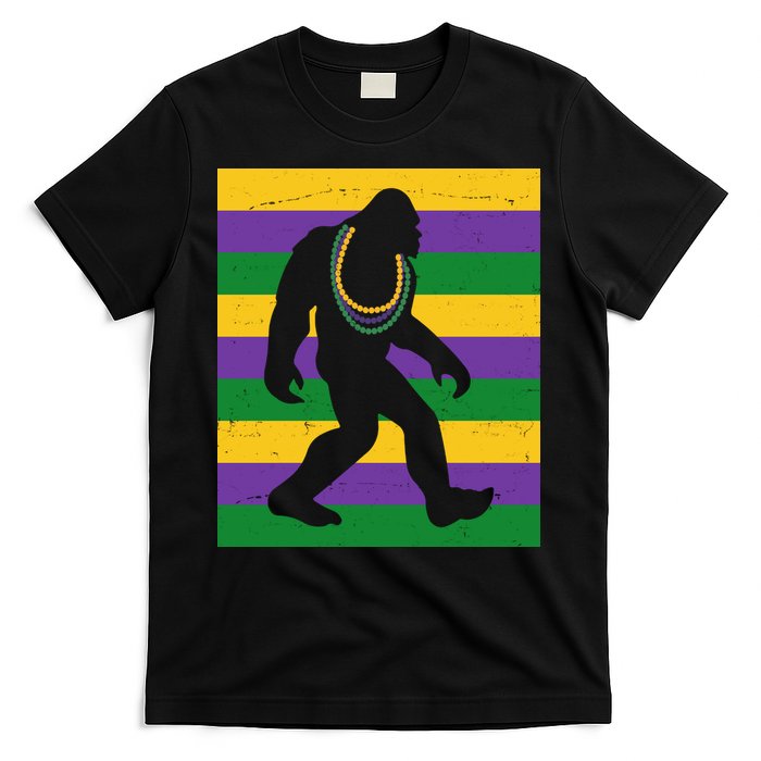 Bigfoot Mardi Gras Festive T-Shirt
