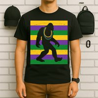 Bigfoot Mardi Gras Festive T-Shirt