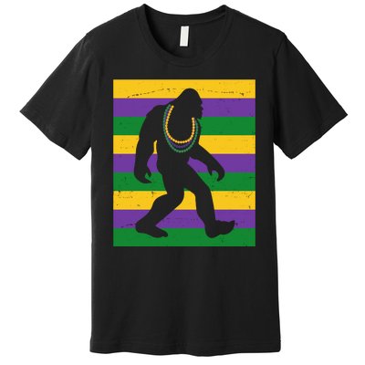 Bigfoot Mardi Gras Festive Premium T-Shirt