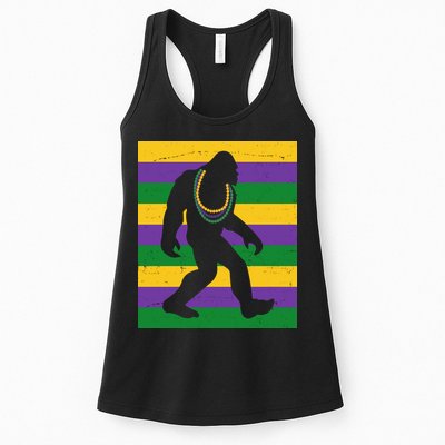 Bigfoot Mardi Gras Festive Womens Tank Top