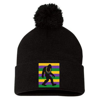 Bigfoot Mardi Gras Festive Pom Pom 12in Knit Beanie