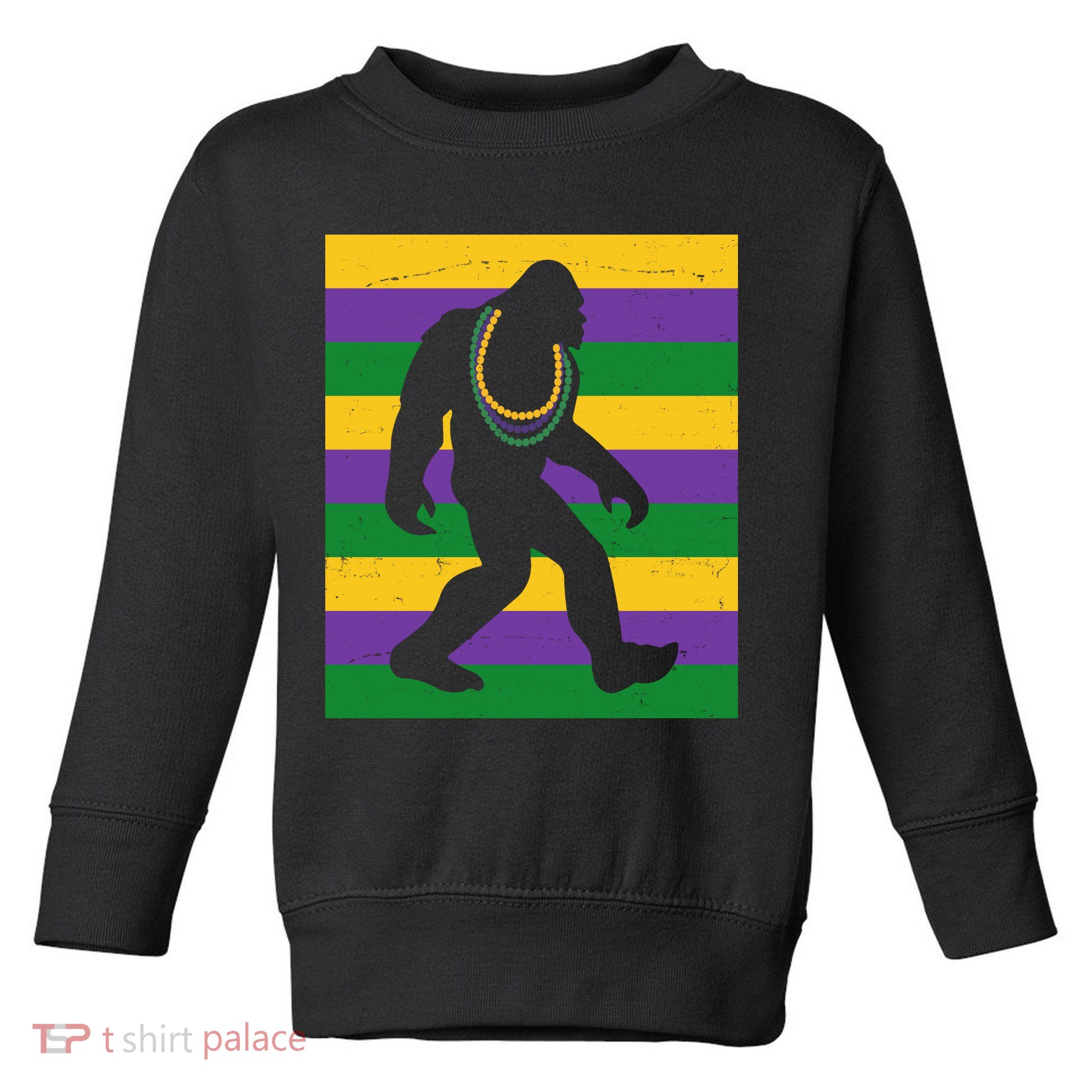 Bigfoot Mardi Gras Festive Toddler Sweatshirt
