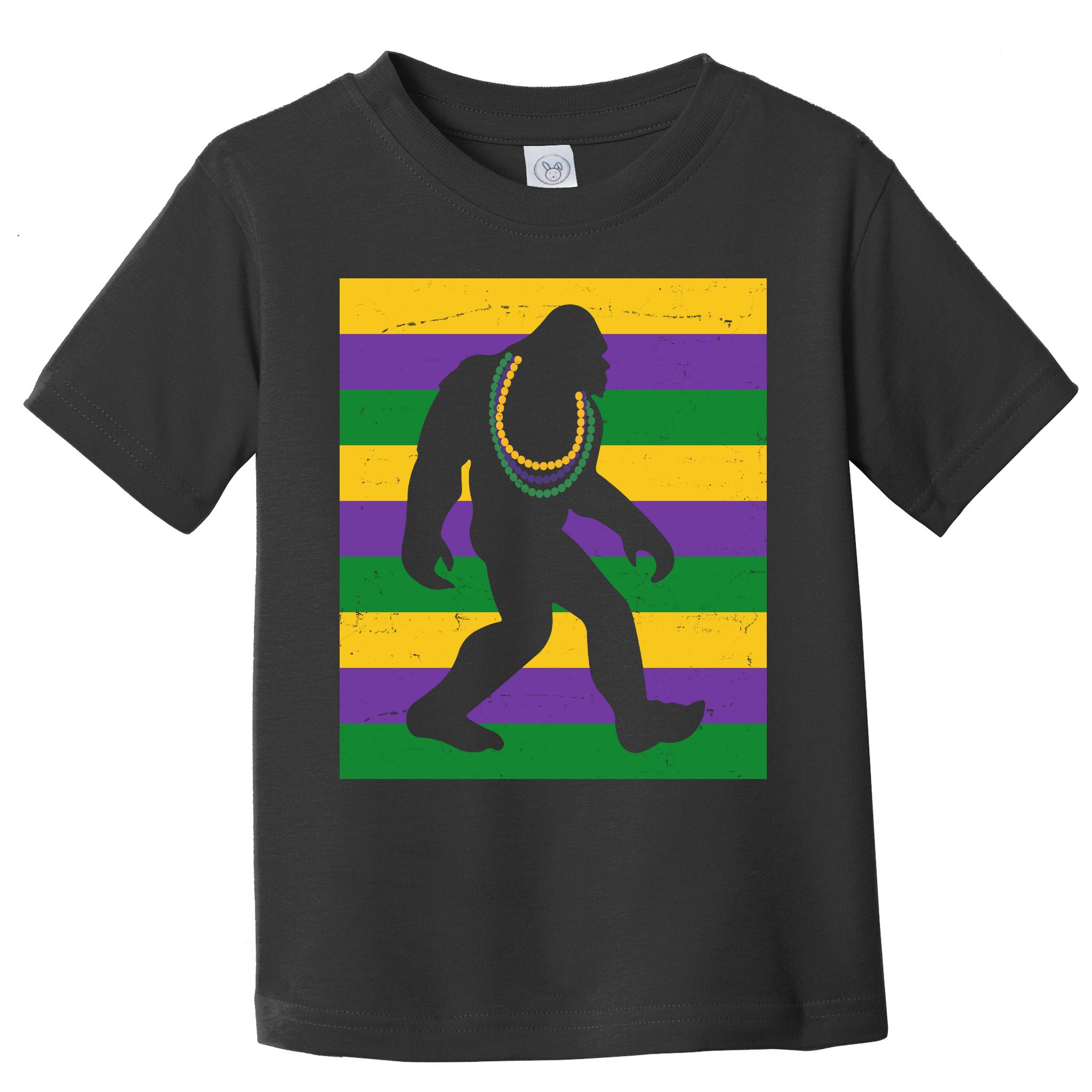 Bigfoot Mardi Gras Festive Toddler T-Shirt