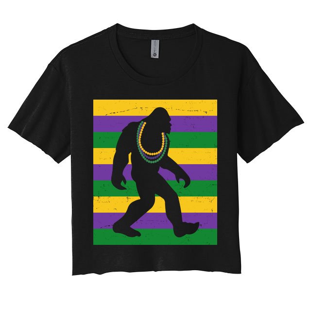 Bigfoot Mardi Gras Festive Crop Top