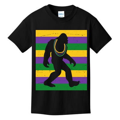 Bigfoot Mardi Gras Festive Kids T-Shirt