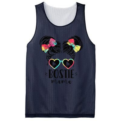 Bostie Mama Gifts Double Bun Hair Boston Terrier Gifts Mom Mesh Reversible Basketball Jersey Tank