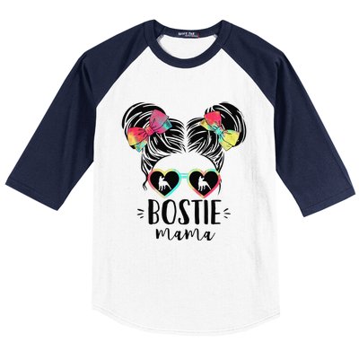 Bostie Mama Gifts Double Bun Hair Boston Terrier Gifts Mom Baseball Sleeve Shirt