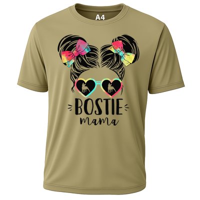 Bostie Mama Gifts Double Bun Hair Boston Terrier Gifts Mom Cooling Performance Crew T-Shirt