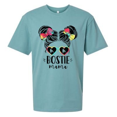 Bostie Mama Gifts Double Bun Hair Boston Terrier Gifts Mom Sueded Cloud Jersey T-Shirt