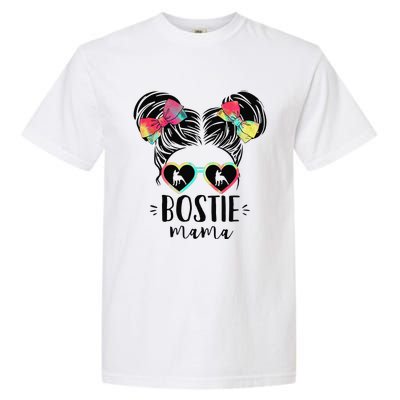 Bostie Mama Gifts Double Bun Hair Boston Terrier Gifts Mom Garment-Dyed Heavyweight T-Shirt