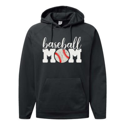 Baseball Mom Gift - Cheering Mother of Boy Outfit Performance Fleece Hoodie