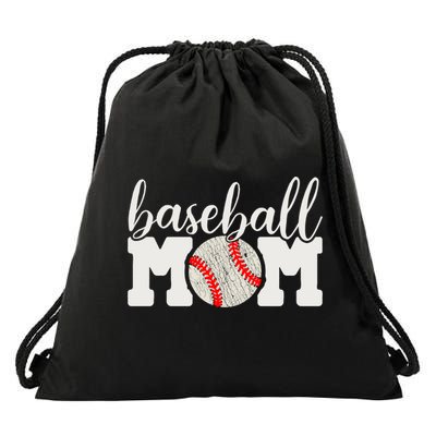 Baseball Mom Gift - Cheering Mother of Boy Outfit Drawstring Bag
