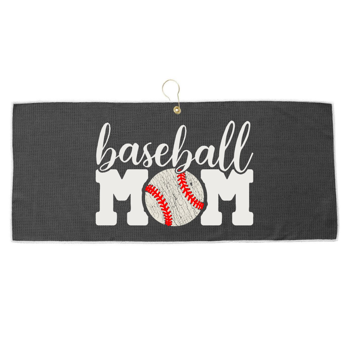 Baseball Mom Gift - Cheering Mother of Boy Outfit Large Microfiber Waffle Golf Towel
