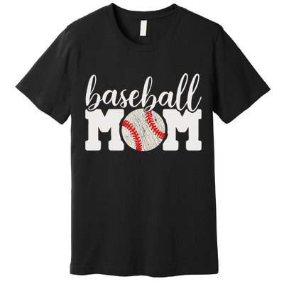 Baseball Mom Gift - Cheering Mother of Boy Outfit Premium T-Shirt