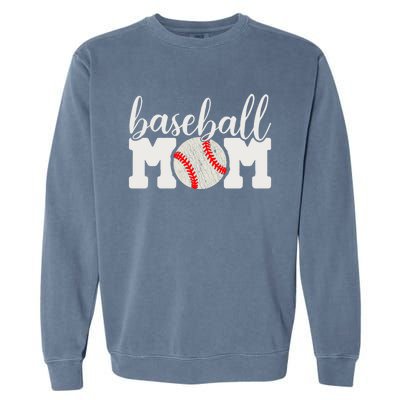 Baseball Mom Gift - Cheering Mother of Boy Outfit Garment-Dyed Sweatshirt