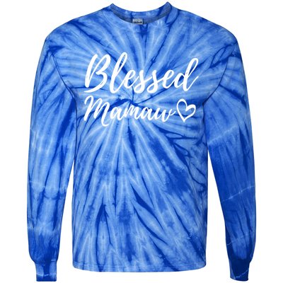 Blessed Mamaw Great Gift Christmas Family Matching Thanksgiving Gift Tie-Dye Long Sleeve Shirt