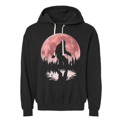 Bigfoot Moon Graphic Night Forest! Cool Sasquatch Men Women Garment-Dyed Fleece Hoodie