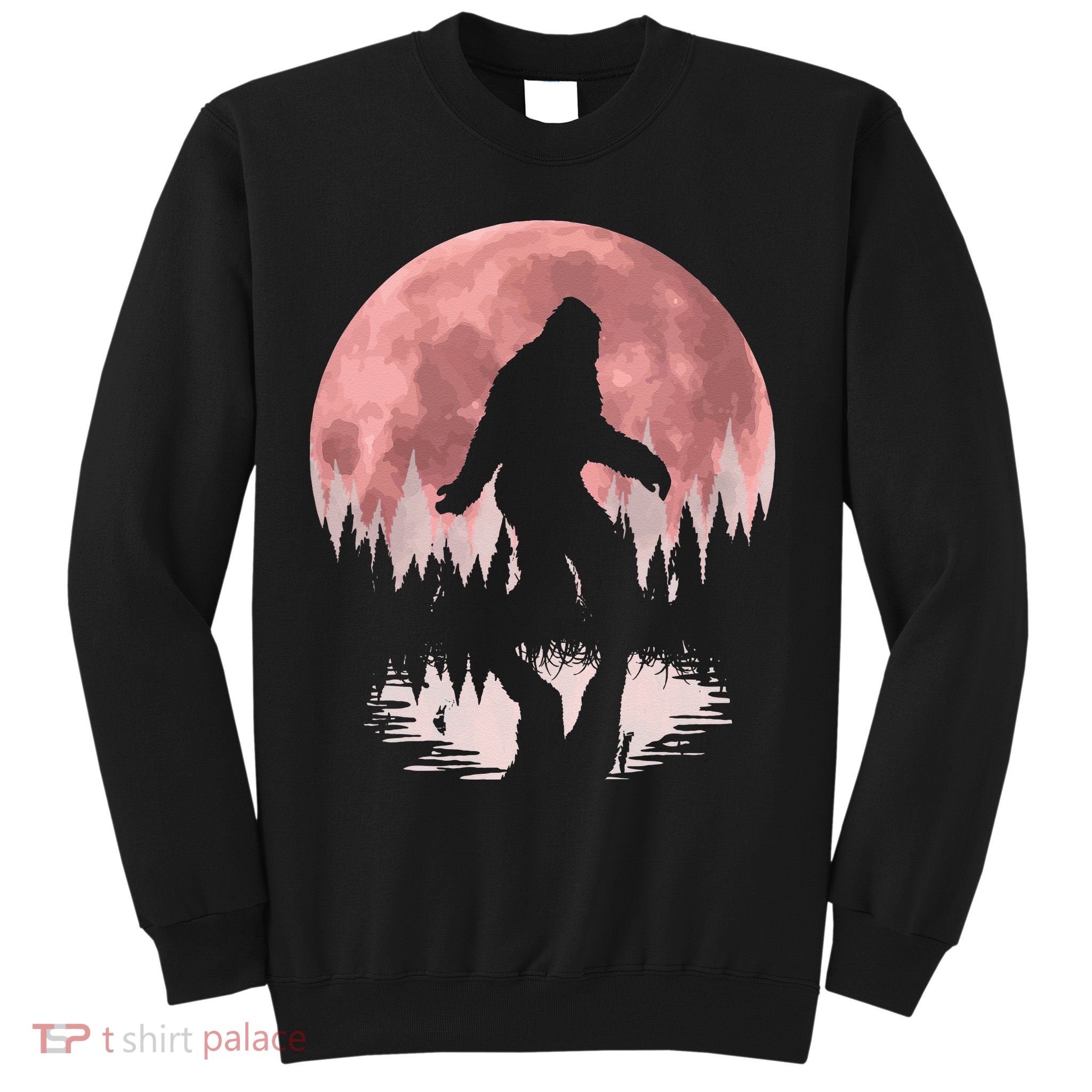 Bigfoot Moon Graphic Night Forest! Cool Sasquatch Men Women Sweatshirt